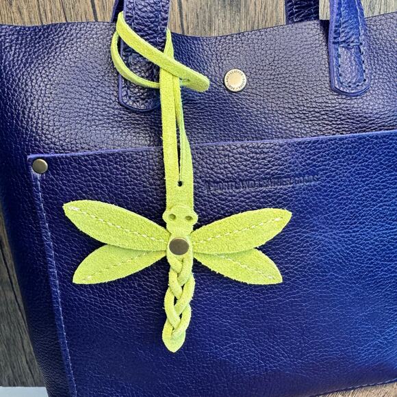 Portland Leather Dragonfly Charm LIME FAST SHIP Bag Purse Charm NEW! - Picture 2 of 6